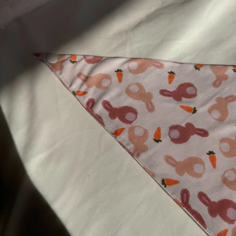NWT Loic by Design Bunnies & Carrots Pattern Easter Dog Bandana, Light Pink, M